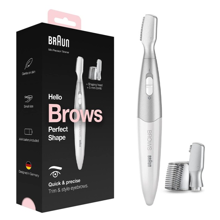 Braun Mini Precision Eyebrows Trimmer With 4 Head, White