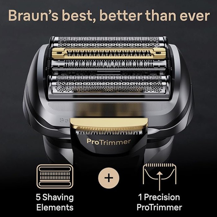 Braun Series 9 Pro+ Electric Shaver, Wet & Dry With 6 in 1 SmartCare Center & PowerCase, Silver