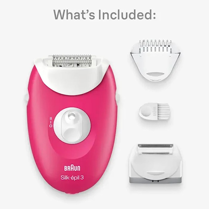 Braun Silk Epil 3 Easy Hair Removal Device Epilator, Raspberry