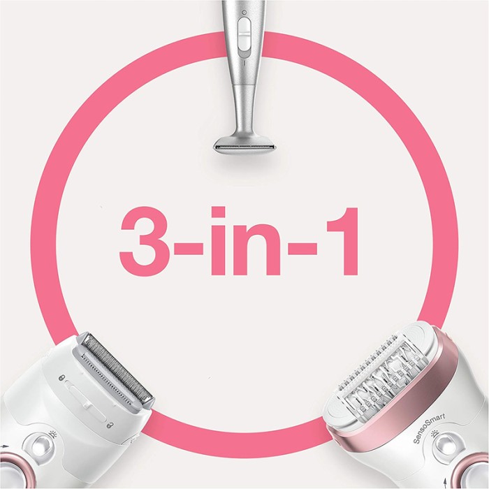 Braun Silk Epil 9 SensoSmart Technology Wet & Dry Epilator With 7 Extras Incl. Silk Epil 3in1 Trimmer