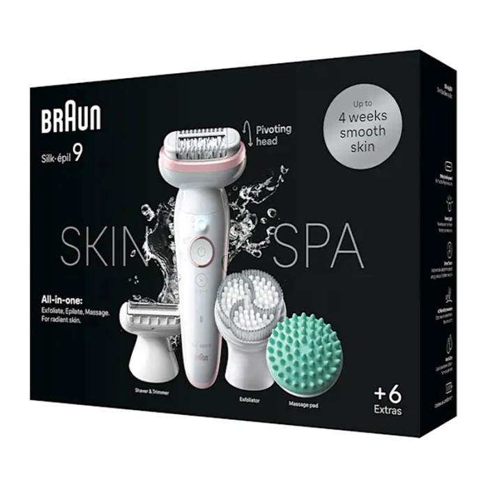 Braun Silk Epil 9 SkinSpa, Hair Removal Device, Wet & Dry Epilator
