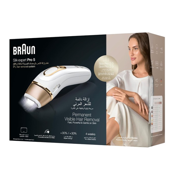 Braun Silk Expert Pro 5 IPL Hair Removal Device With 2 Extras, Venus Razor, Premium Bag