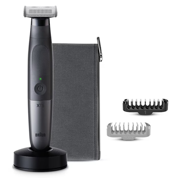 Braun X Styler Series 5, Hybrid Trimmer Face & Body With 4D Flex Blade, Black / Silver