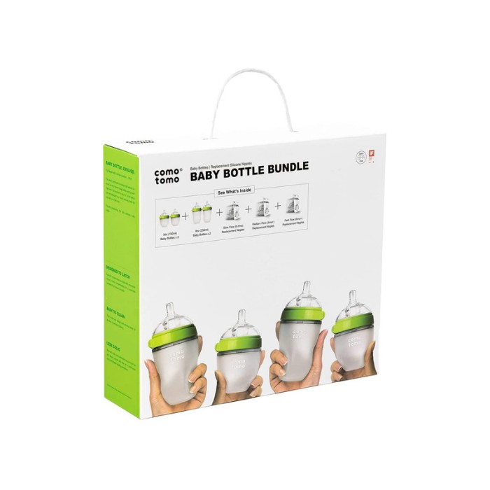 Comotomo Baby Feeding Bottle Bundle – Green