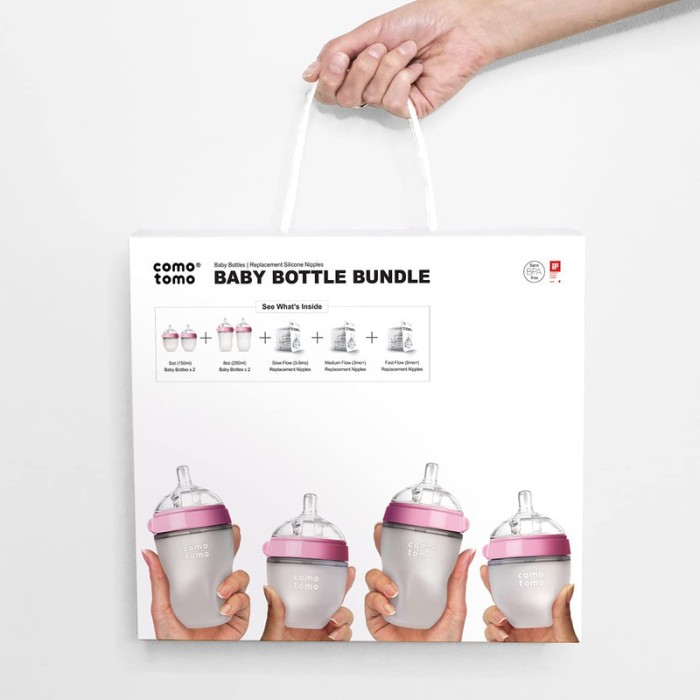 Comotomo Baby Feeding Bottle Bundle – Pink