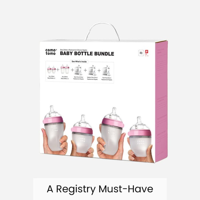 Comotomo Baby Feeding Bottle Bundle – Pink