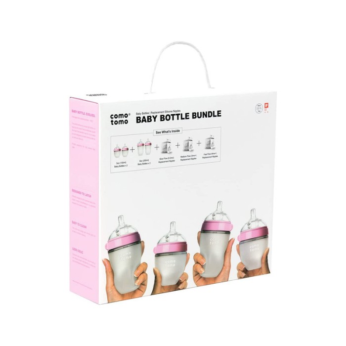 Comotomo Baby Feeding Bottle Bundle – Pink