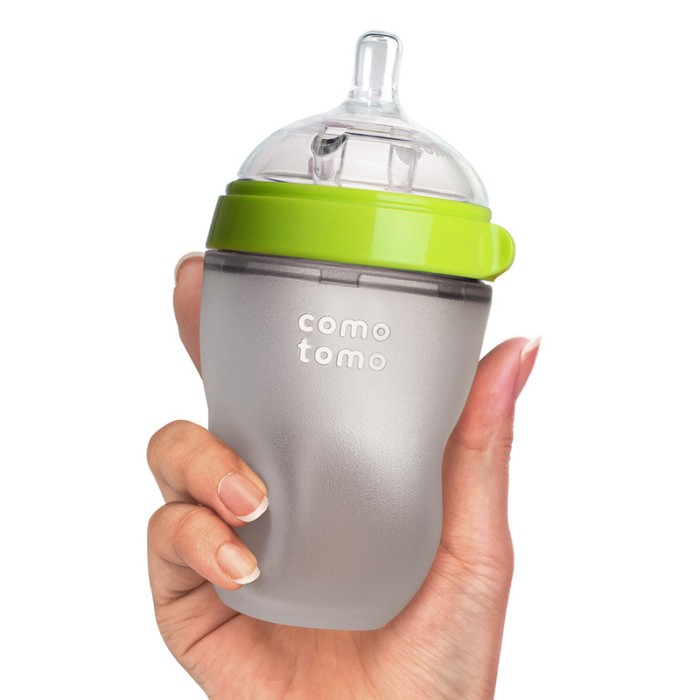 Comotomo Natural Feel Baby Bottle 250ml – Green & White