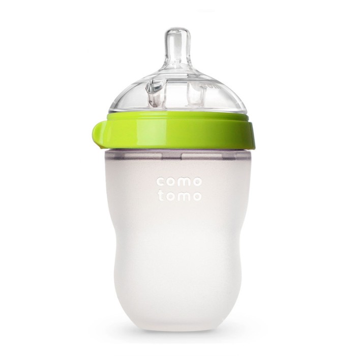 Comotomo Natural Feel Baby Bottle 250ml – Green & White