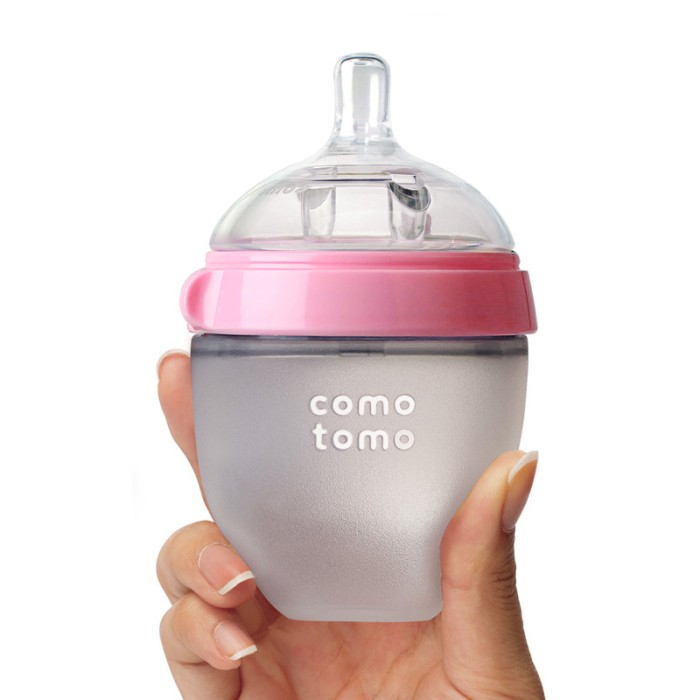 Comotomo Natural Feel Baby Bottle 150ml – Pink & White