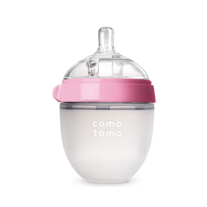 Comotomo Natural Feel Baby Bottle 150ml – Pink & White