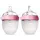 Comotomo Natural Feel Baby Bottles 2 x 150ml – Pink & White