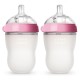Comotomo Natural Feel Baby Bottles 2 x 250ml – Pink & White