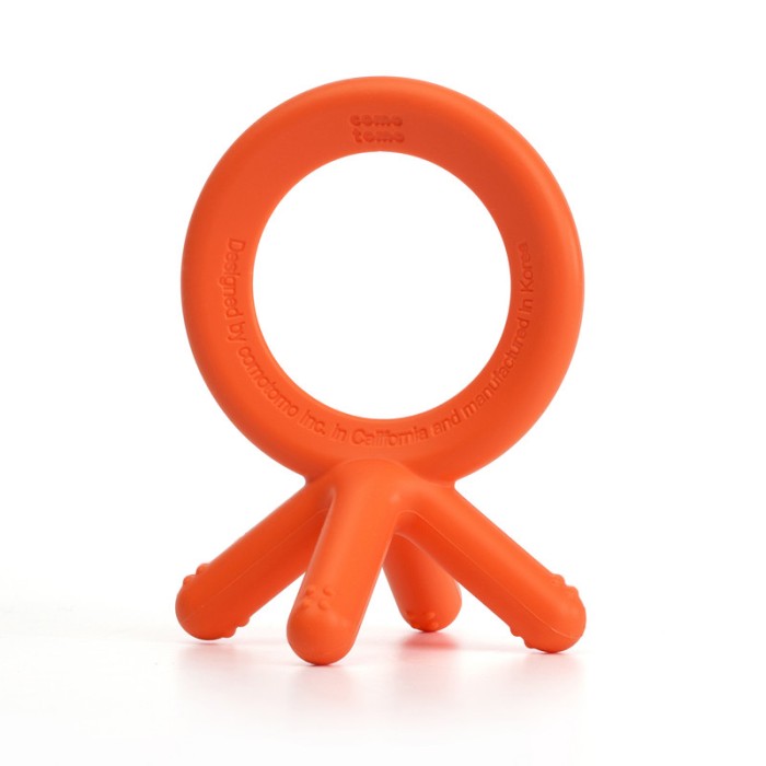 Comotomo Silicone Baby Teether – Orange, 3 Months+