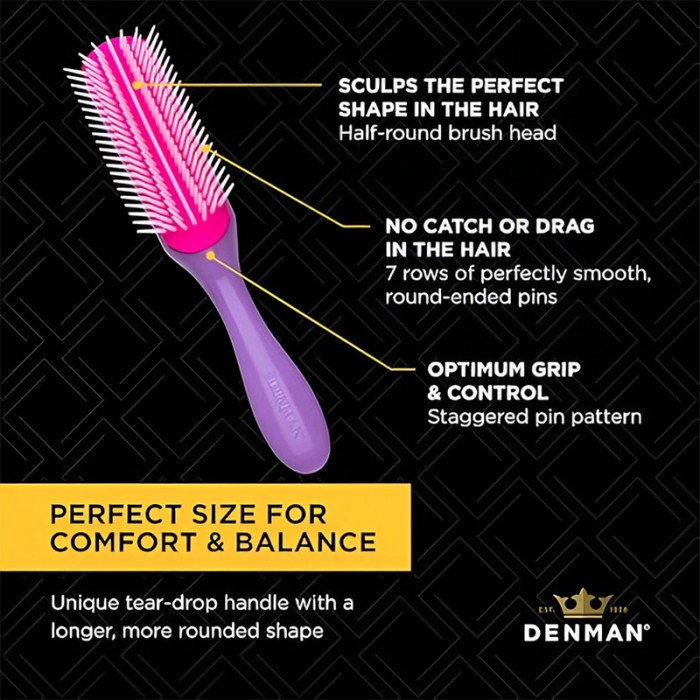 Denman D3 African Violet Med Style Brush