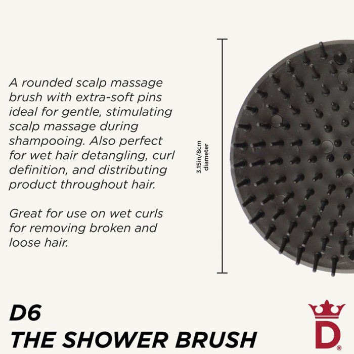 Denman D6 Shampoo/massage Brush Black