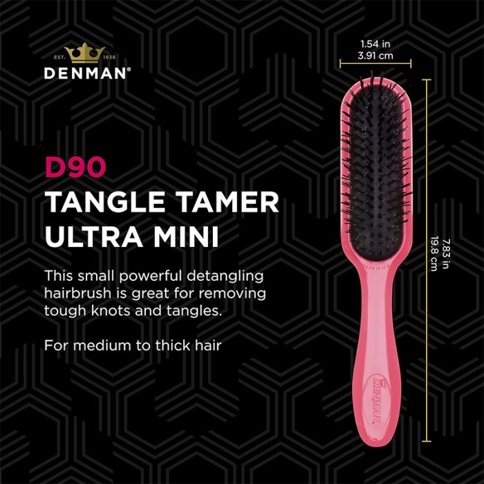 Denman D90 Tangle Tamer Pink Brush