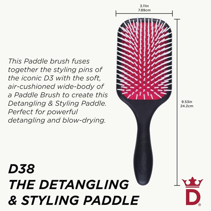 Denman Power Paddle Brush Black
