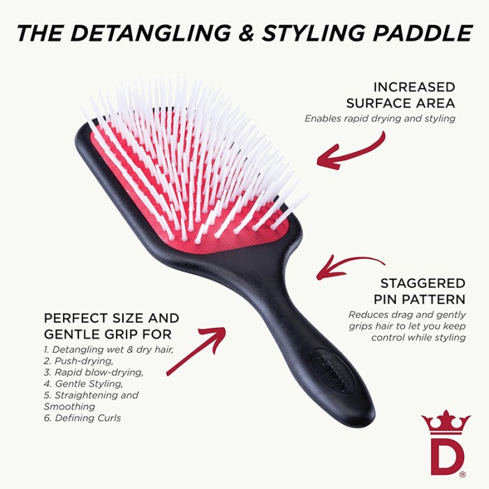 Denman Power Paddle Brush Black