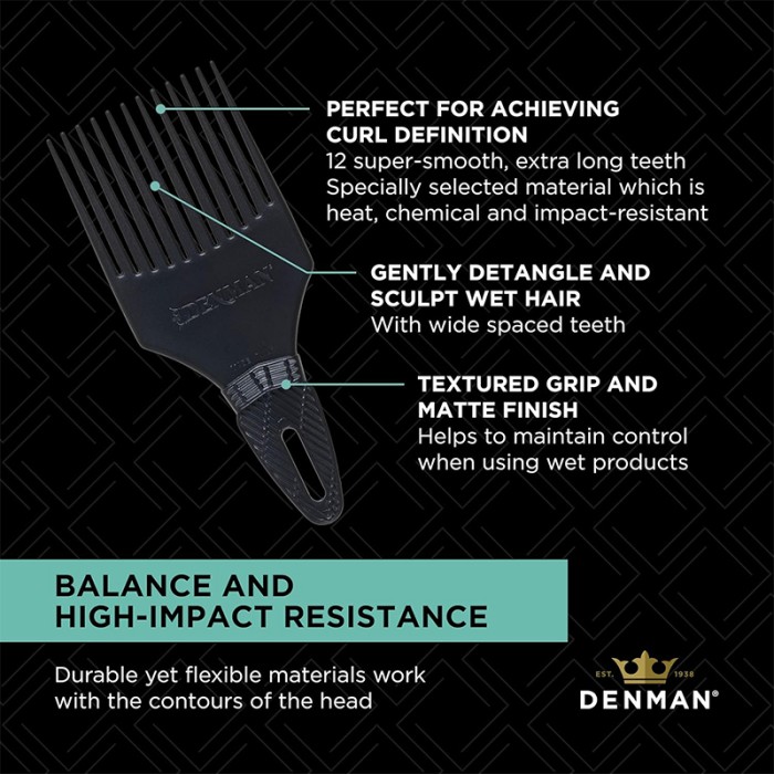 Denman Styling Brush D17 Curl Tamer Black