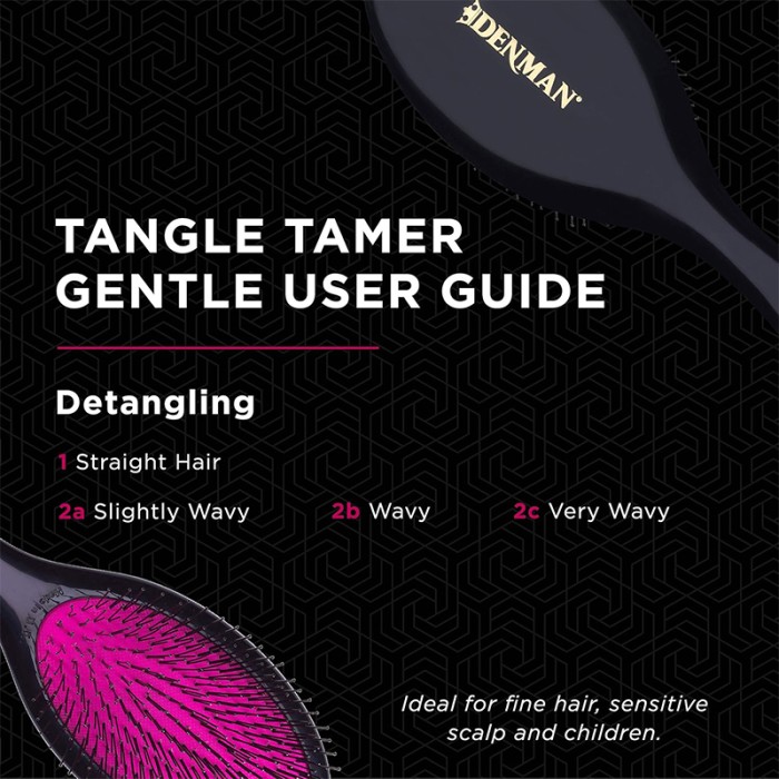 Denman Tangle Tamer Brush D93 Gentle Black
