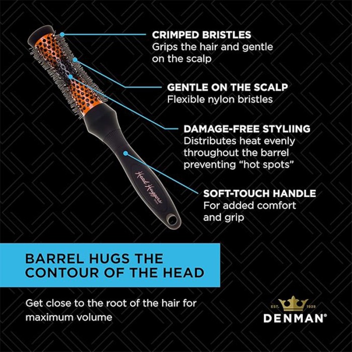 Denman Xsmall Head Hugging Hot Curl Brush (25mm)