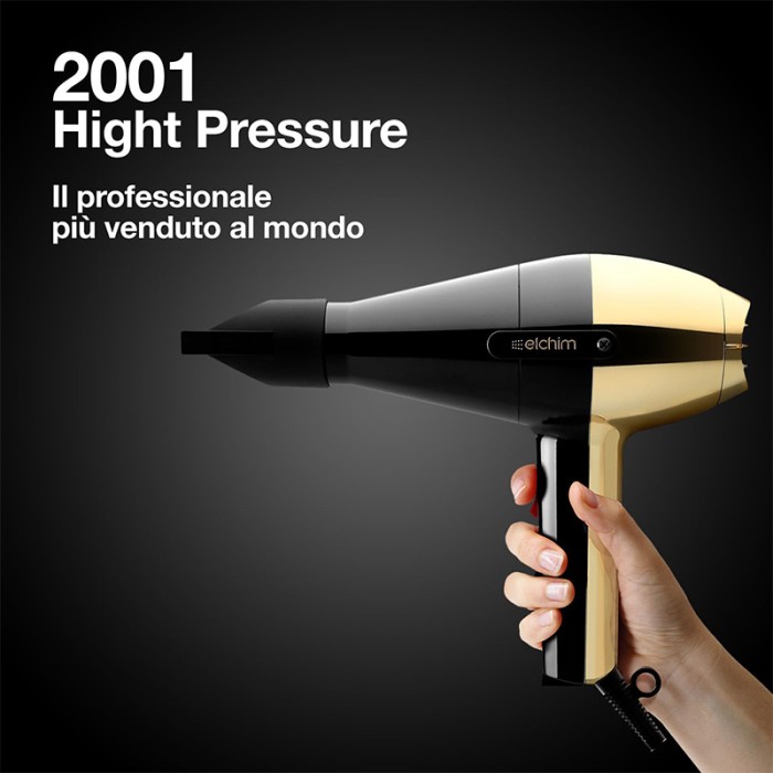Elchim 2001 Mod Hair Dryer Black & Gold