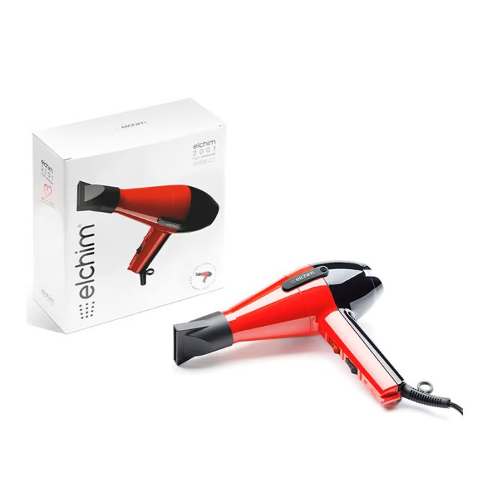 Elchim 2001 Mod Hair Dryer Black & Red