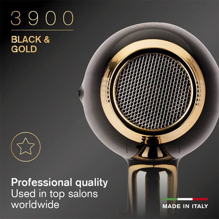 Elchim 3900 Healthy Ionic Black & Gold Hair Dryer
