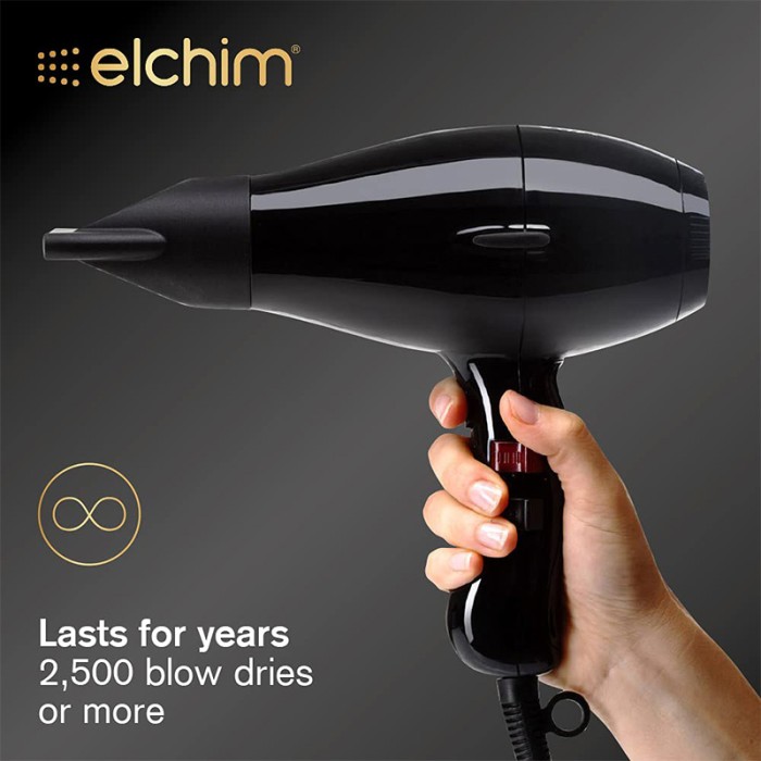 Elchim 3900 Healthy Ionic Black & Gold Hair Dryer