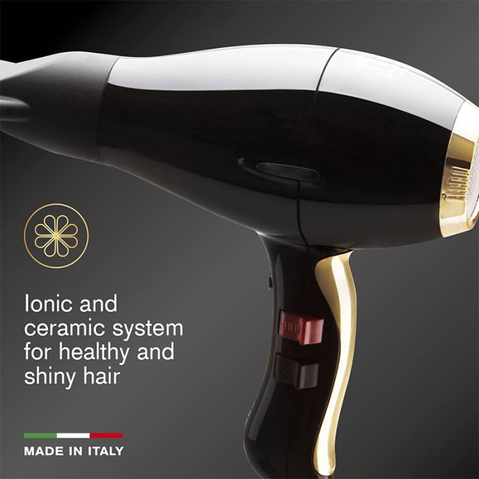 Elchim 3900 Healthy Ionic Black & Gold Hair Dryer