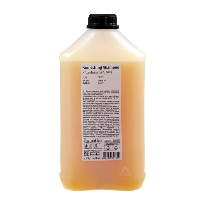 Farmavita Back Bar Nourishing Shampoo N°02 Argan And Honey 5L