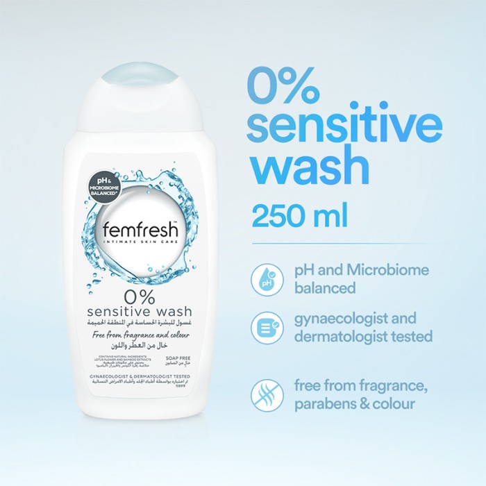 Femfresh 0% Sensitive Wash Fragrance Free 250ml