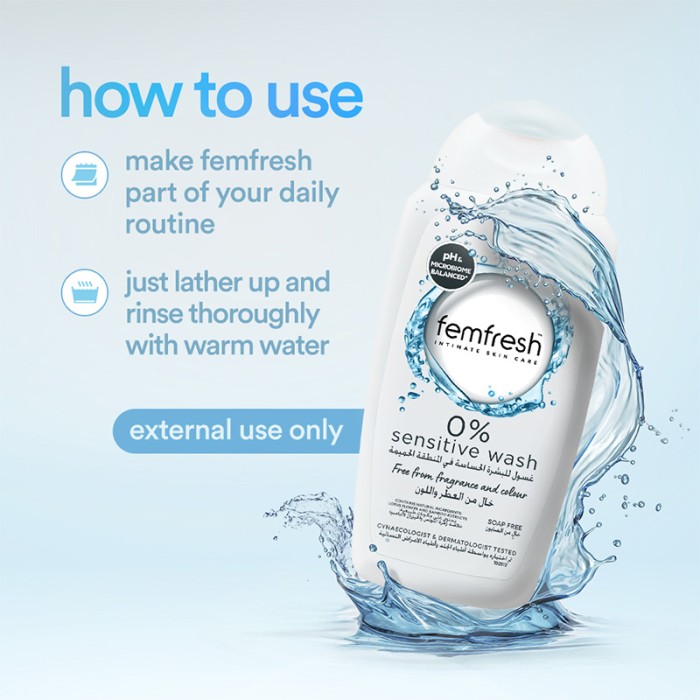 Femfresh 0% Sensitive Wash Fragrance Free 250ml
