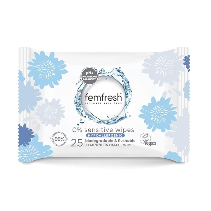 Femfresh Femine Intimate 0% Sensitive Wipes 25's