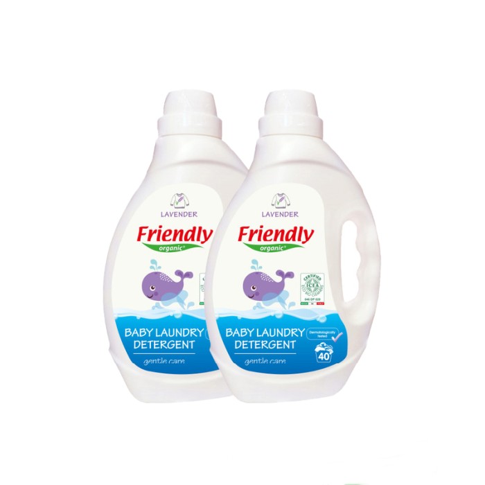 Friendly Organic Baby Laundry Detergent 2L Pack of 2, Lavender