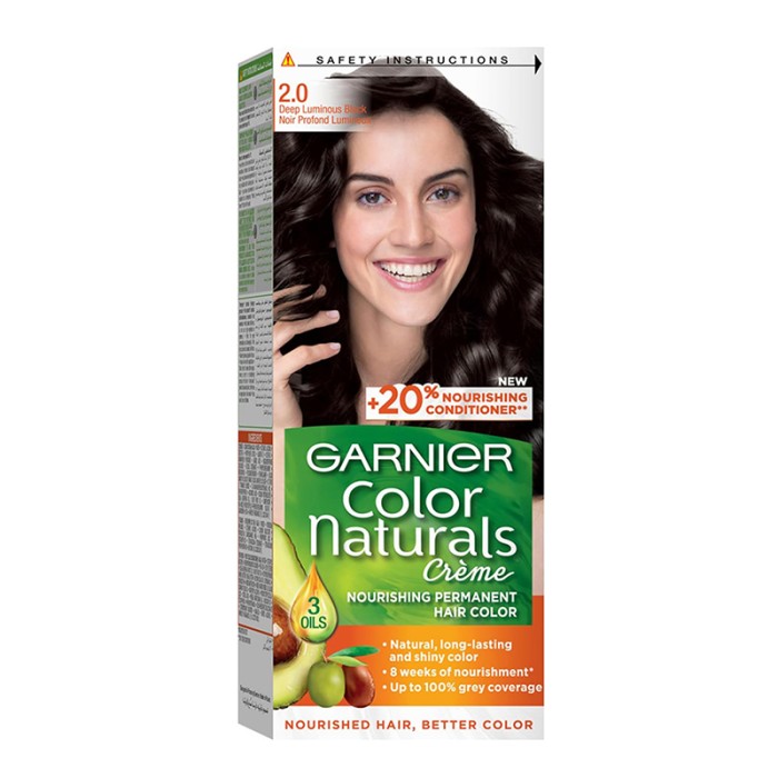 Garnier Color Naturals Hair Color Cream 2.0 Luminous Black