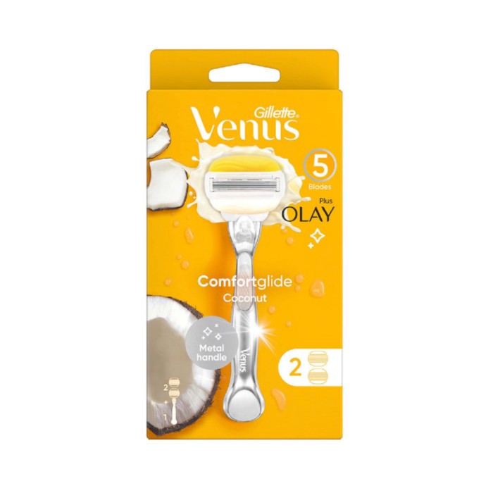 Gillette Venus Comfortglide Coconut Razor with 2 Blade - Orange