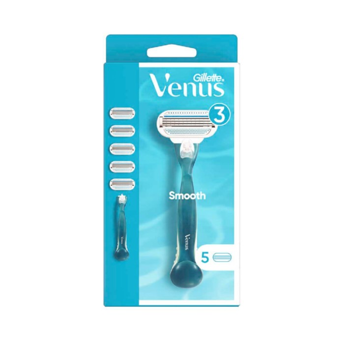 Gillette Venus Smooth Razor Handle with Blade - Blue