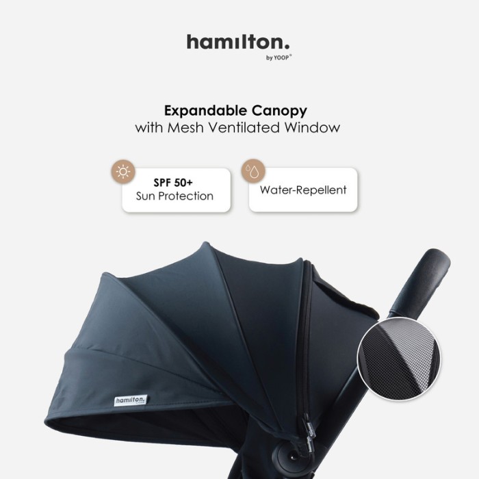 Hamilton by Yoop - Everyday Stroller - Autofold System - Cabin Size - Grey