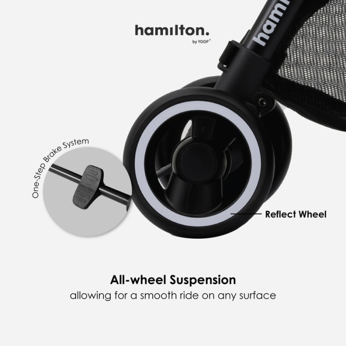 Hamilton by Yoop - Everyday Stroller - Autofold System - Cabin Size - Grey