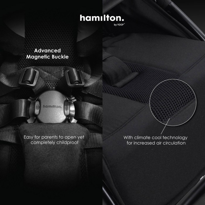 Hamilton by Yoop - Everyday Stroller - Autofold System - Cabin Size - Grey