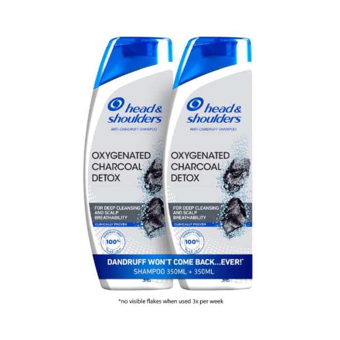 Head & Shoulders Charcoal Detox Anti - dandruff Shampoo With Piroctone Olamine 350ml Pack Of 2