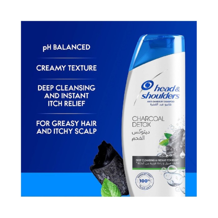 Head & Shoulders Charcoal Detox Anti - dandruff Shampoo With Piroctone Olamine 350ml Pack Of 2