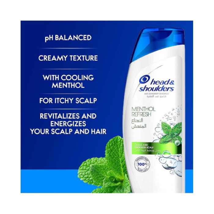 Head & Shoulders Menthol Fresh Anti - dandruff Shampoo With Maxfoam Technology 350ml Pack Of 2