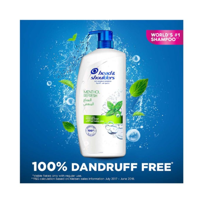 Head & Shoulders Menthol Refresh Anti - Dandruff Shampoo 1000ml