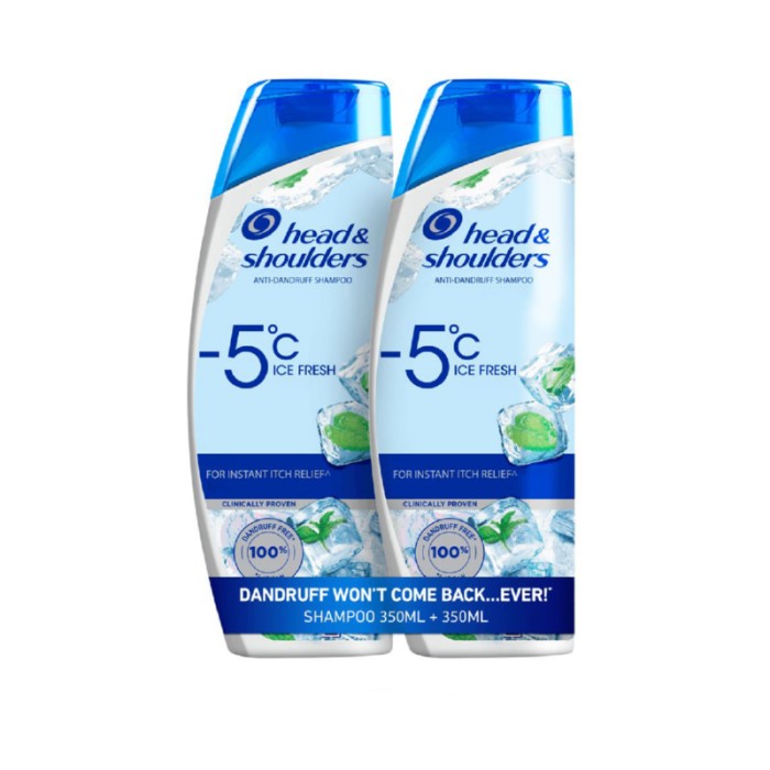 Head & Shoulders Sub - zero Freshness Anti - dandruff Shampoo With Piroctone Olamine 350ml Pack Of 2