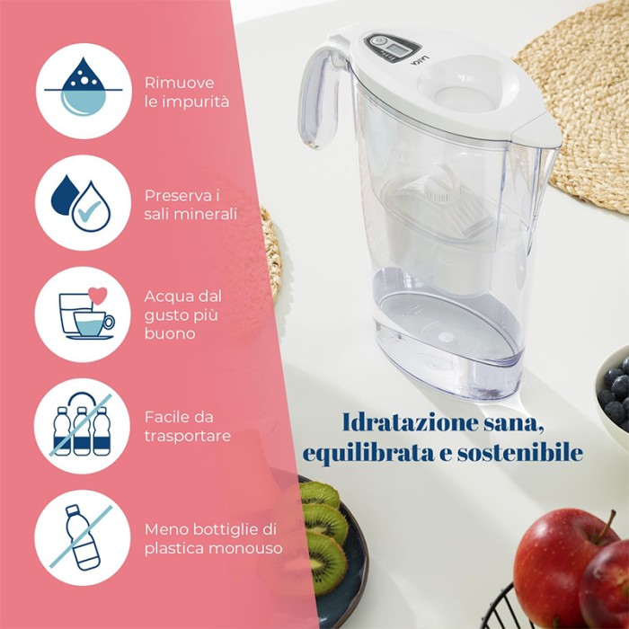 LAICA Stream Line Jug With 3 Filters & 2 Cups