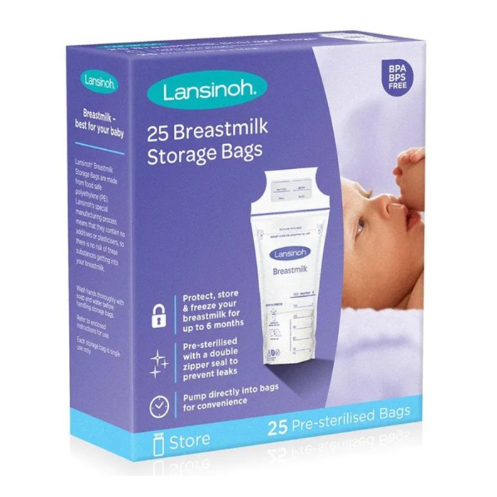 Lansinoh 25 Breastmilk Storage 180ml Bags