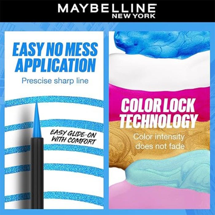Maybelline Eyeliner Pencil Tatto Liner Play Switch Metallic Blue